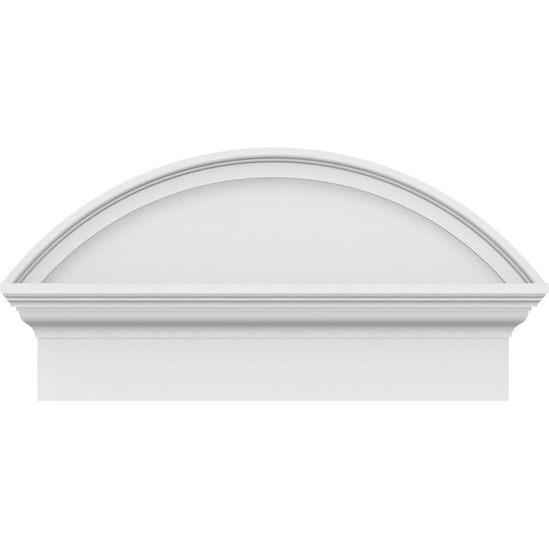 L 24 po x H 12-7 / 8 po x P 2-3 / 4 po à front arqué en PVC de qualité architecturale, H 12 7/8 po x l 24 po x P 2 3/4 po