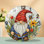 Horloge murale de jardin avec motif floral coloré