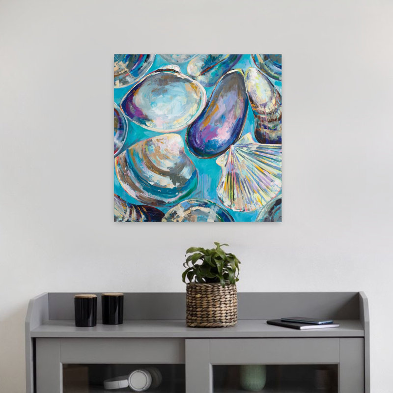Découverte d'eau salée côtière avec art turquoise, H 18 po x l 18 po