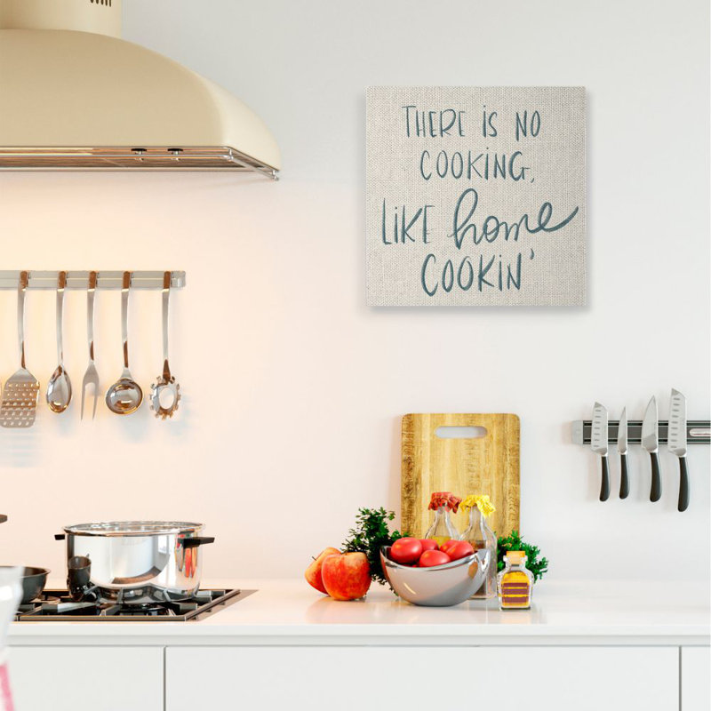 Reproduction d’art textuel, "no cooking like home Cookin Family" par SD Graphics studio, H 24 po x l 24 po x P 1,5 po
