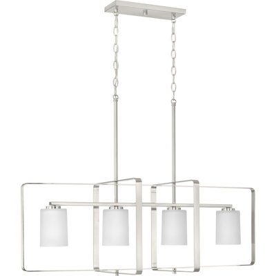 Lustre géométrique à 4 lumières pour îlot de cuisine