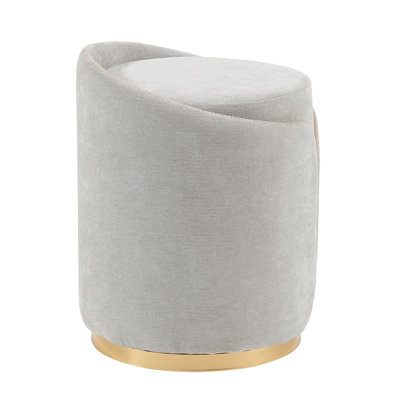Juriana Metal Accent Stool Swivel Vanity Ottoman