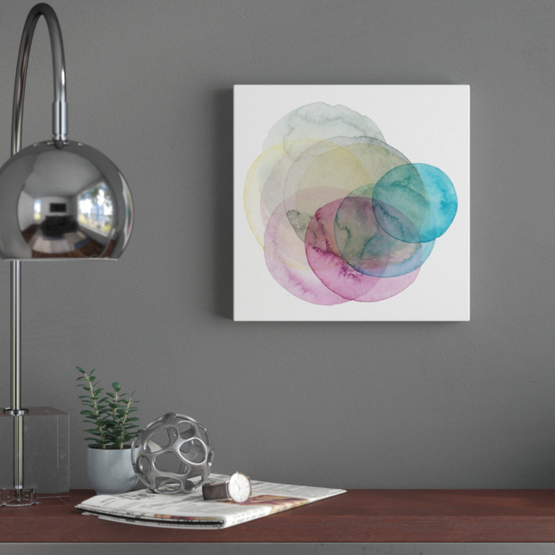 «Evolving Planets II», peinture sur toile tendue, H 12 po x l 12 po
