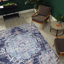 Tapis oriental bleu lavable à la machine Koressa-1422915619