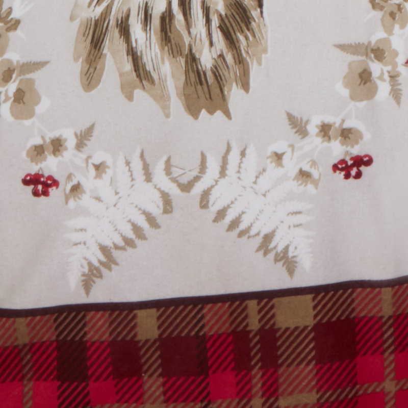 Stag & Wreath Winter Brushed Cotton Duvet Cover Set, Red, Kingsize Duvet Cover + 2 Standard Pillowcases