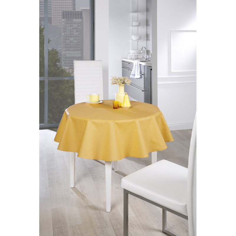 Oval tablecloth, 140/190cm, yellow, Yellow