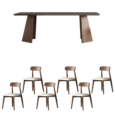 Sintered stone oak unique dining table set