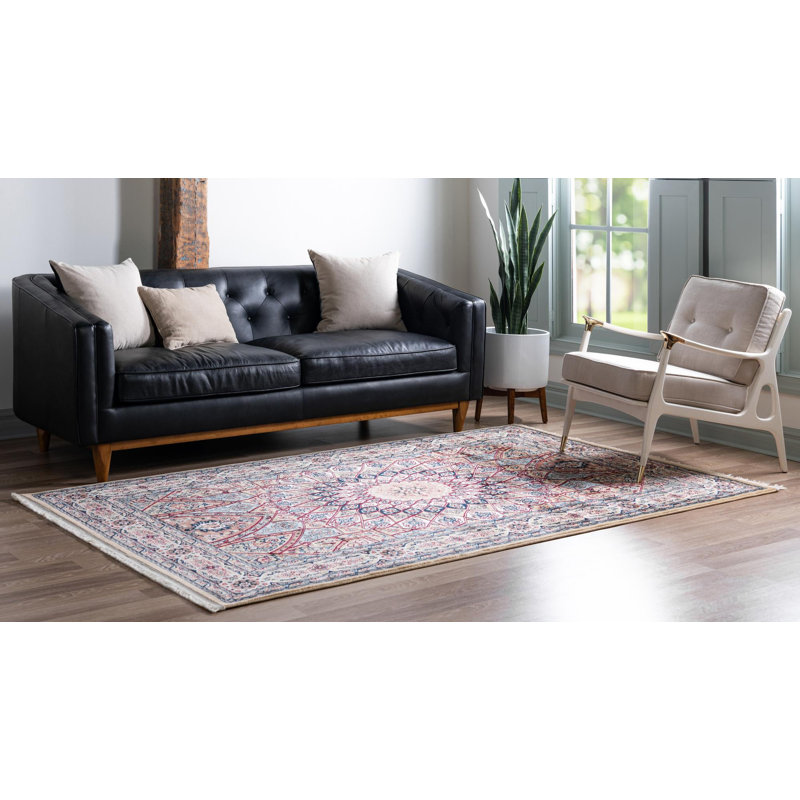 Tapis bleu Jackson Jackson, Beige/Burgundy, Rectangle 5 pi 3 po x 8 pi