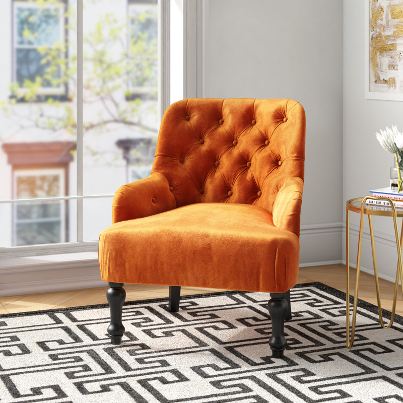 Edgeley 70Cm Wide Tufted Armchair, Orange