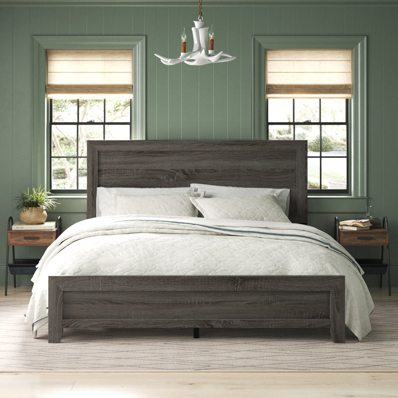 Anastasia Low Profile Standard Bed, California King, Brownish Grey