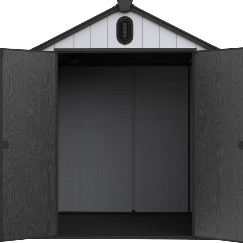 Remise de rangement pour outils 6 * 8Ft avec toit - plastique, installation extérieure
