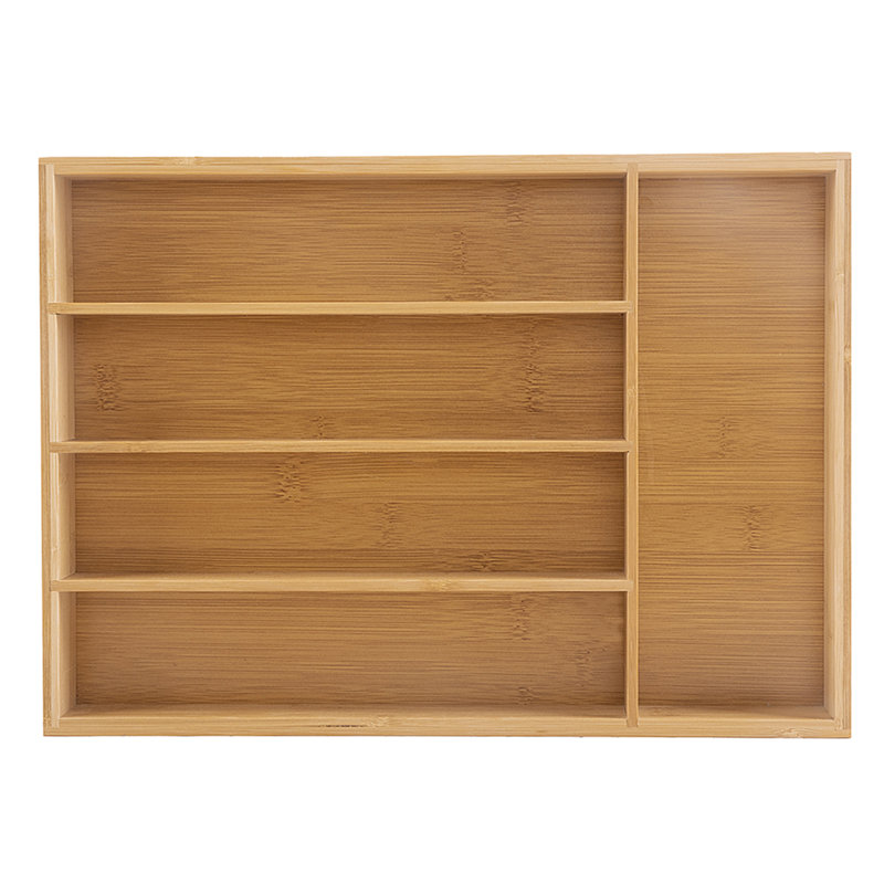 Bamboo Rect 5-Sectional Cutlery Tray