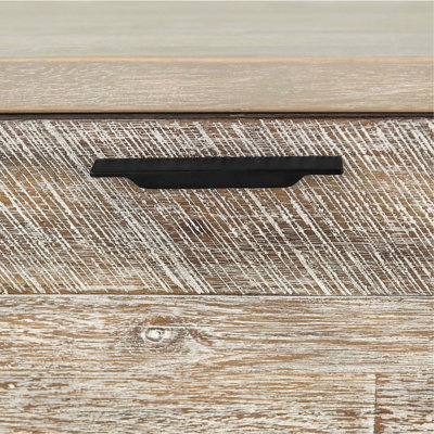 Table de chevet 2 tiroirs Bridges en bois d'acacia deux tons