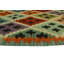 Tapis rouge / noir / vert en laine noué à la main de conception unique 5 pi 10 po x 6 pi 5 po Janaeya