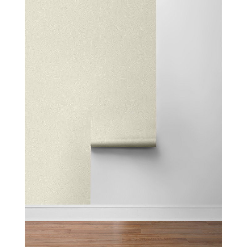 Rouleau de papier peint adhésif L 18 pi x l 20,9 po Manuell Swirl Geo, Beige