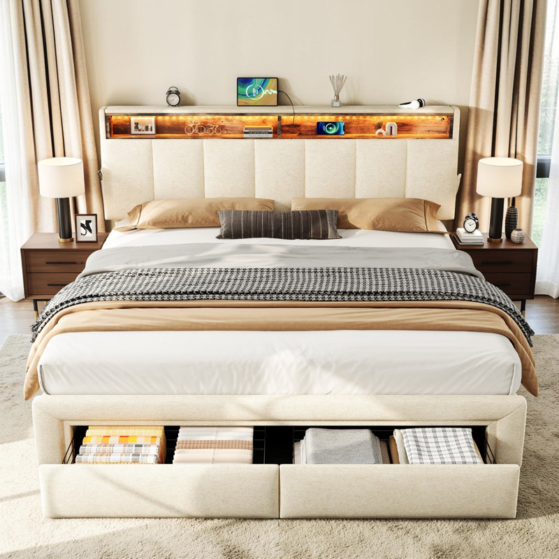 Bed, King (5'), Beige