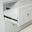 Meuble-lavabo simple de 122 cm (48 po) avec lavabo et dosseret intégrés en surface solide, armoire de rangement à 7 tiroirs, portes à fermeture amortie, style traditionnel autoportant, assemblage requis-787191794