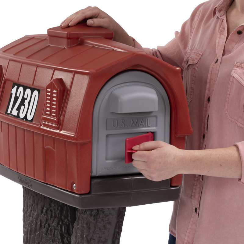 Rustic Home Post Mounted Mailbox, Burnt Red 