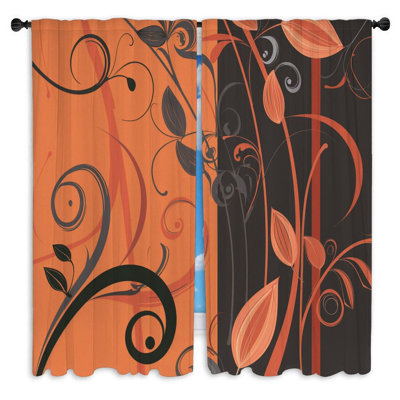 Floral Window Curtains  Cool pattern Vibrant Drapes - 2 Panels 14334