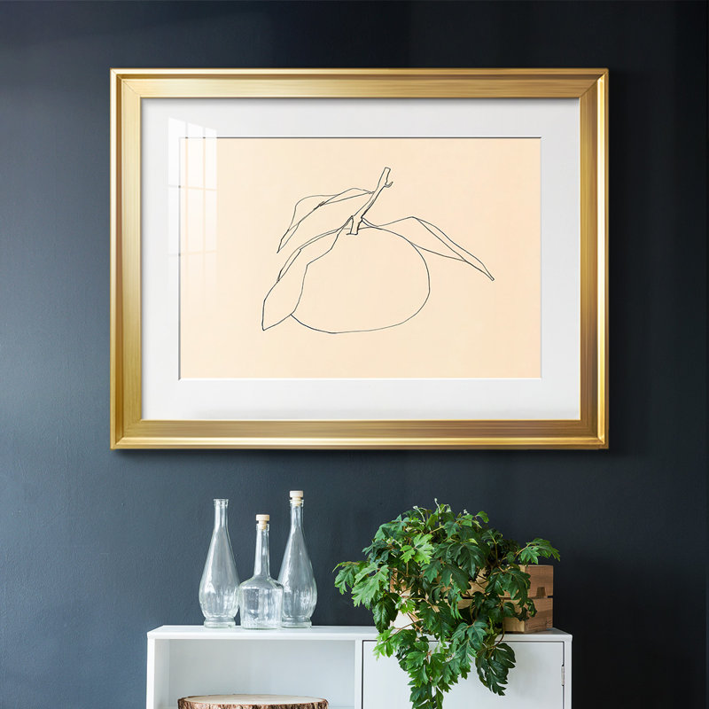 «Citrus Contour I», impression sur papier, H 15 po x l 21 po x P 1,5 po, Or