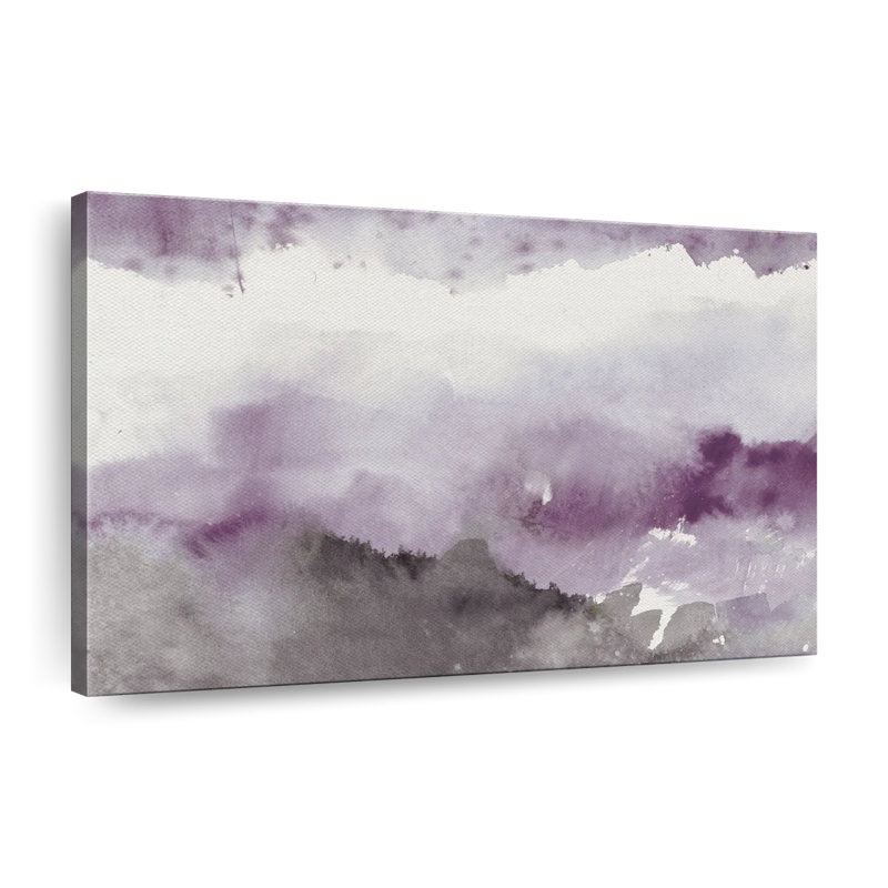 «Midnight At The Lake», améthyste et gris sur toile, H 30 po x l 20 po x P 1,25 po