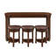 Ensemble de table de bar 4 pièces avec 3 tabourets de bar rembourrés en polyuréthane, table de petit-déjeuner avec 3 tabourets rembourrés Ensemble de table de salle à manger à hauteur de comptoir en bois massif pour le salon, la salle à manger.  Cerise-430324561