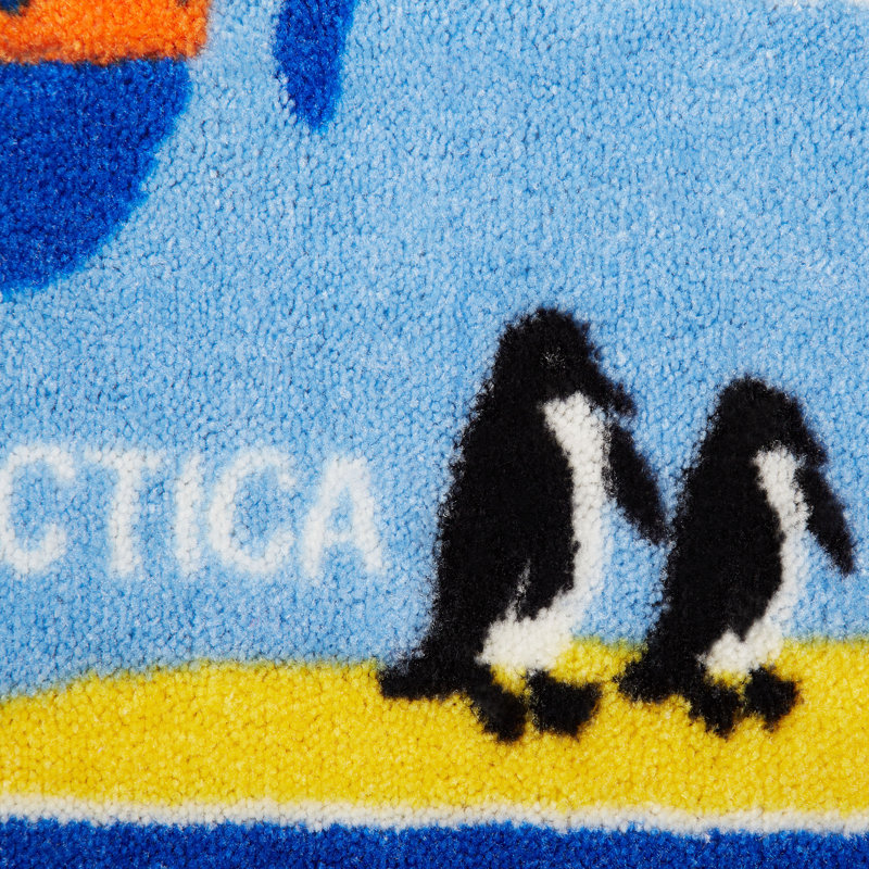 Graphic/Print Blue Area Rug, Rectangle 4'11" x 6'6"