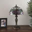Lampe de table Linslade Tiffany avec vitrail orange rouge et fleurs à DEL avec ampoule incluse l 12 po x P 12 po x H 19 po
