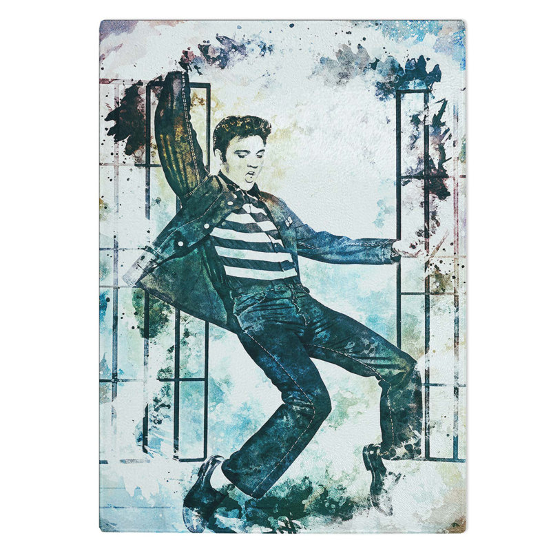 Glass Elvis Presley Dancing in Abstract Chopping Board, 28.5 cm W x 20 cm L