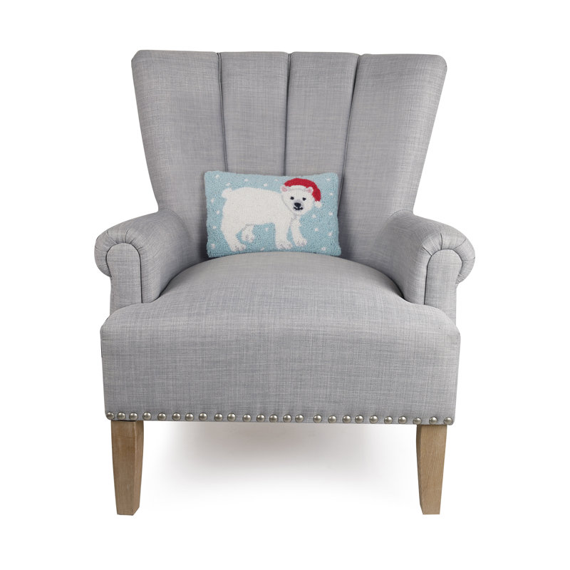 Holiday Polar Bear Petite Size Wool Hook Pillow