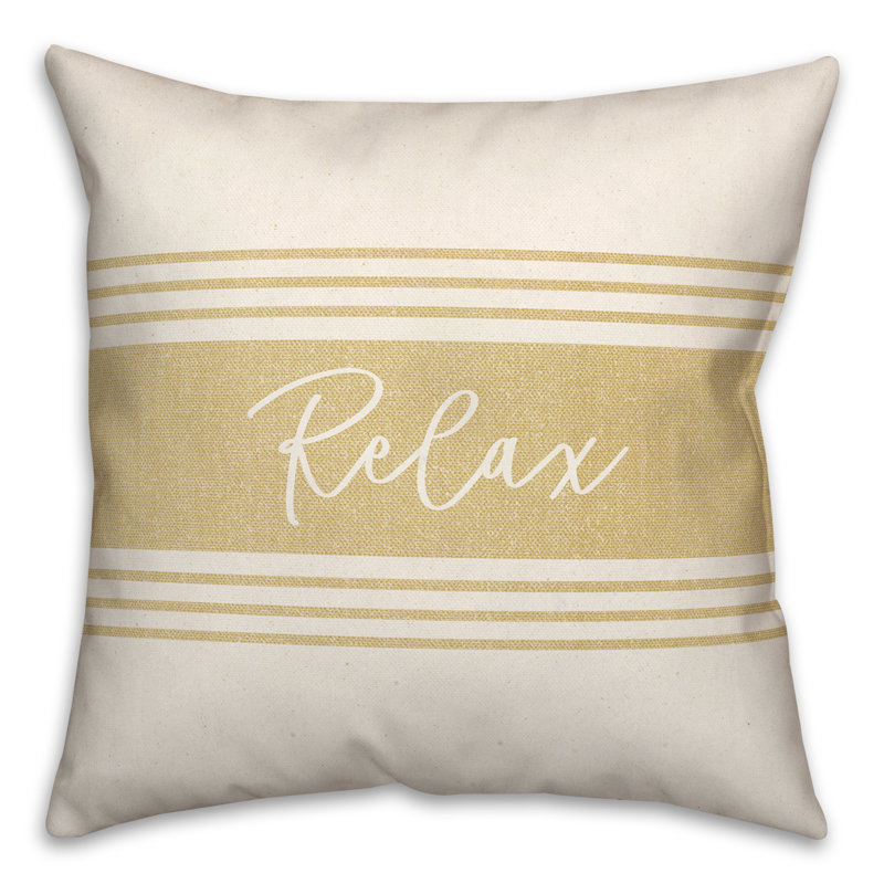 Housse et insert de coussin pour l'extérieur Relax Linen 9, Jaune, 16 po x 16 po