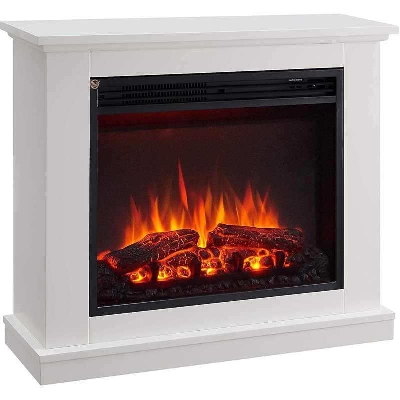 ASHBOURNE FLAMME 82cm W Electric Fireplace, White