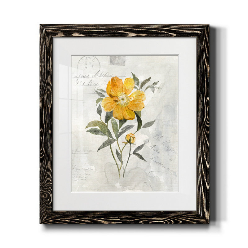 Orchidées au paradis I - Peinture encadrée sur papier, H 24 po x l 18 po x P 1,5 po, Noir