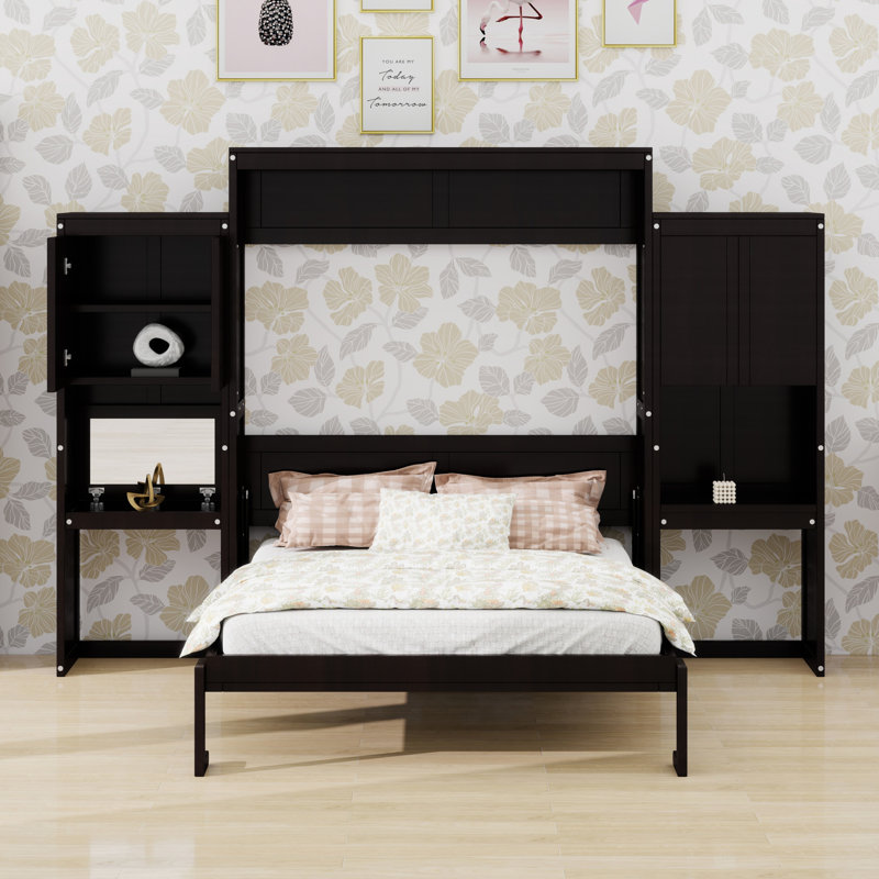 Lit escamotable avec bureau, coiffeuse et armoires Murphy
