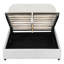 Lit double avec molleton blanc et plateforme de rangement hydraulique fiable-451776228