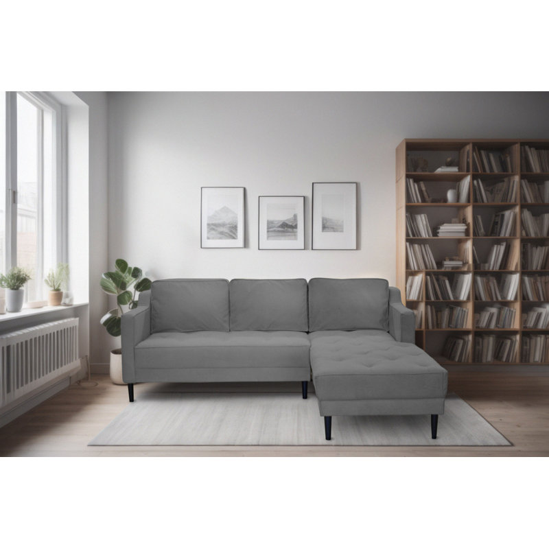 4 Seater Sofa Bed, Dark Grey, Right Hand Facing