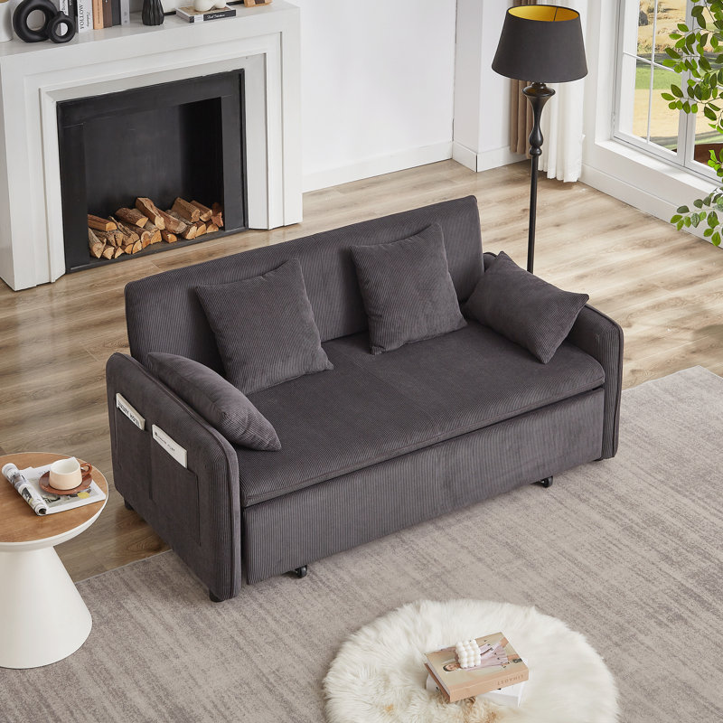 Sleeper with Pullout Bed, Dark Gray