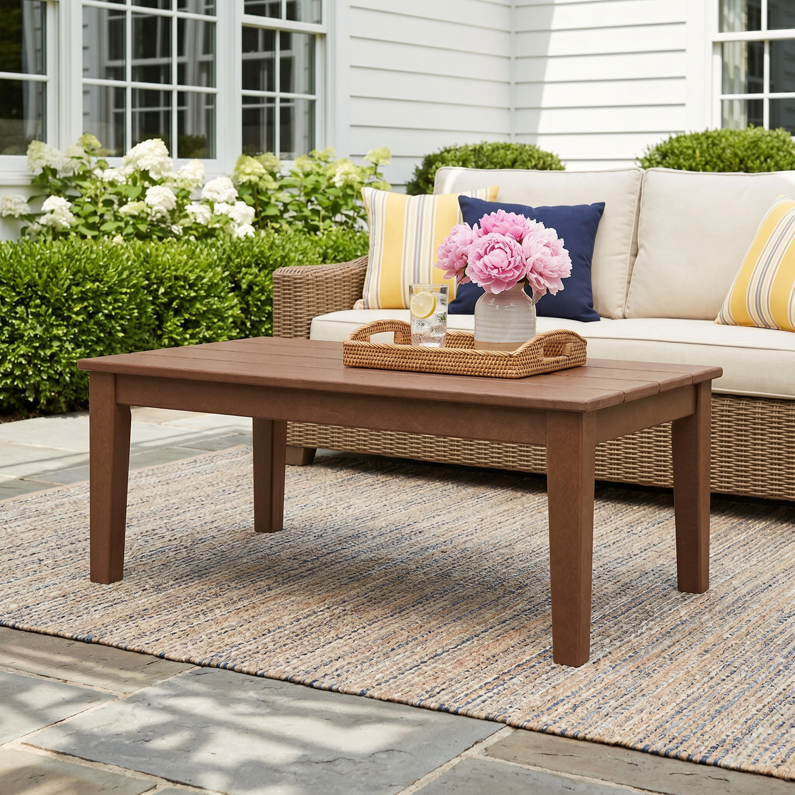 POLYWOOD® Newport 22" Patio Table, Teak