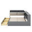 Lit plateforme double avec tête de lit, tablettes et tiroirs de rangement-1820361729