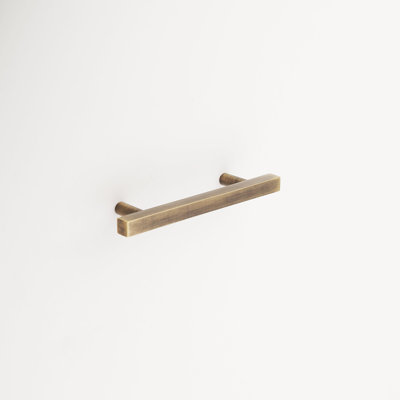 Madelyn Carter Frederick Solid Brass Cabinet Hardware, Antique Brass Drawer Pull with 4" Centers
