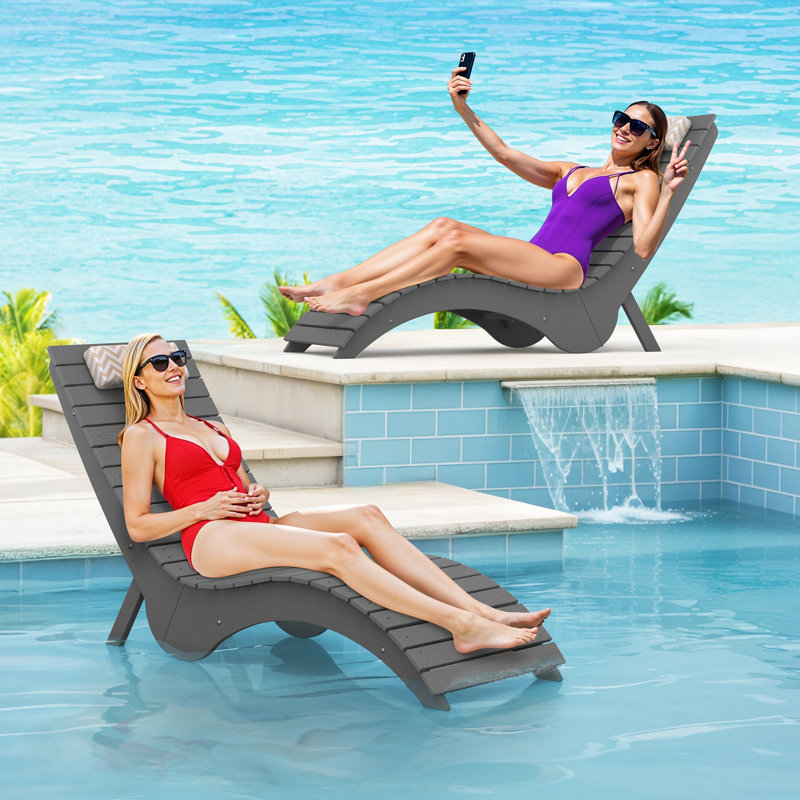 Aquawave Waterproof & Anti-Drift Patio Chaise Lounge, Neutral Gray