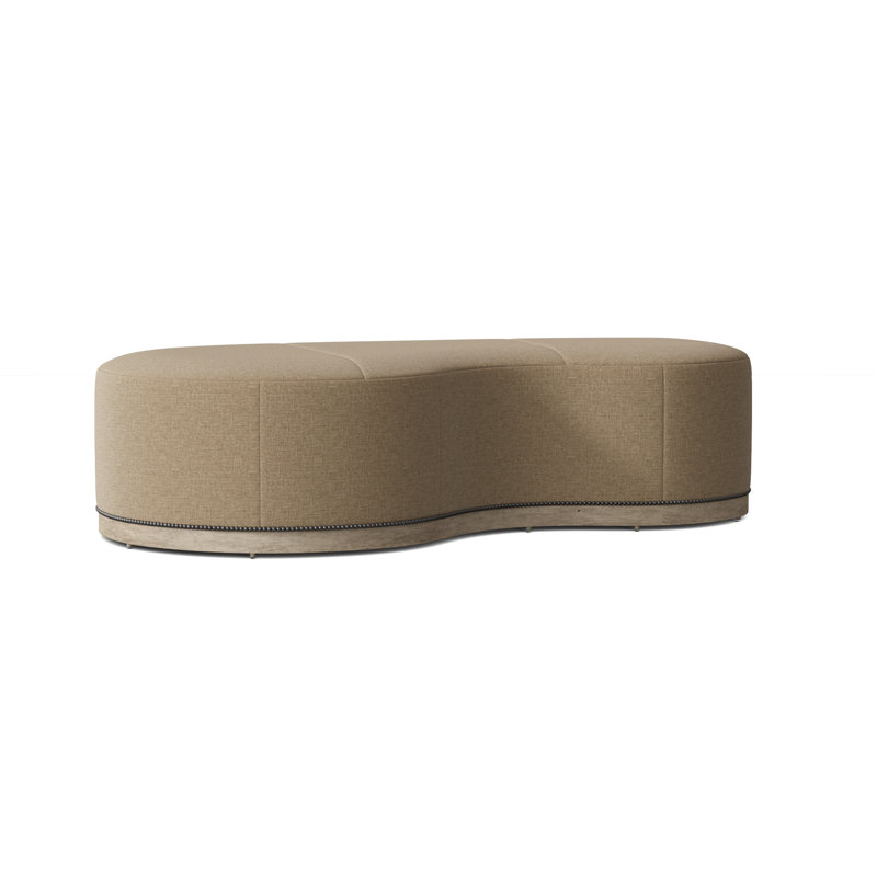 Madeline 61'' Wide Cocktail Ottoman, Hazelnut, 3162 Straw 100% Polyester