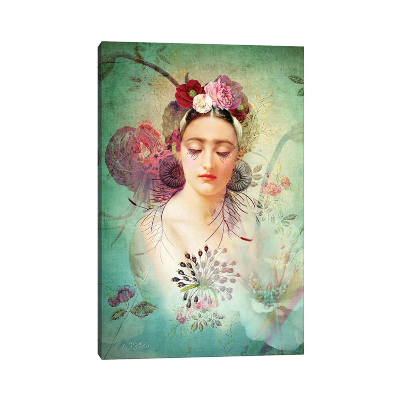 «Spring Glow» par Catrin Welz-Stein - impression d'art graphique, H 26 po x l 18 po x 1,5 po, Pas de tapis, Toile tendue