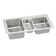 Lustertone 43" L x 22" W Triple Basin Drop-in Kitchen Sink with Faucet Kit