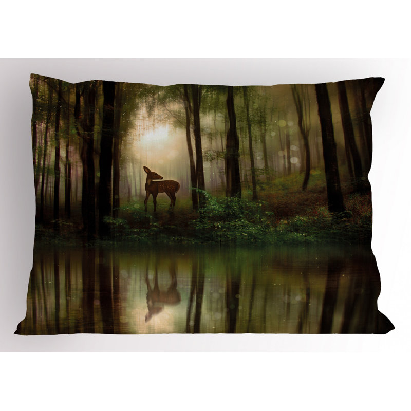 Deer Polyester Toile Sham Set, Twin