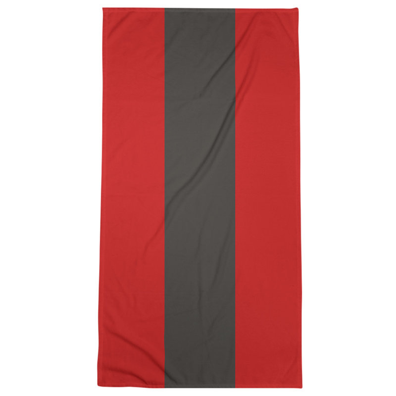 Denver Throwback Football Stripes , Red/Black, Poly/Cotton, Beach Towel