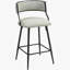 Ensemble de 2 pièces, fauteuil de bar de 26 pouces, îlot de cuisine recouvert de polyuréthane, base thermolaquée noire et repose-pieds-305541115