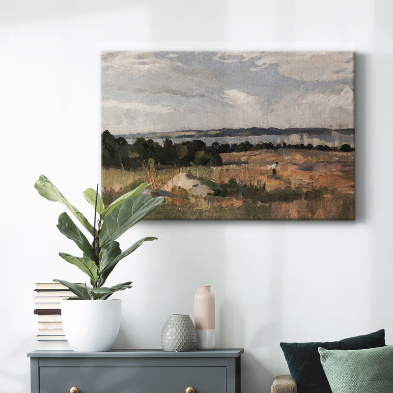 Paysage rétro - CMXLII, H 41 po x l 61 po x P 1,5 po, Toile tendue