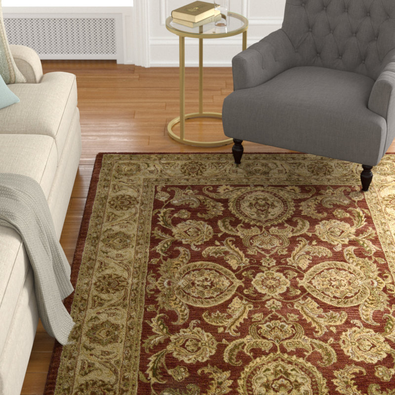 Tapis en laine touffeté à la main Bassham, Rectangle 3 pi 9 po x 5 pi 9 po