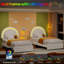 Structure de lit simple tapissier avec tiroir de rangement, lit princesse pour enfants avec tête de lit arc-en-ciel-534960275